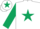 Silk - White, dark green star, sleeves and star on cap