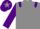 Silk - GREY, purple epaulettes & sleeves, purple cap, grey star
