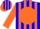 Silk - Blue, blue 'SC' on orange disc, orange stripes on sleeves, bl