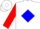 Silk - White, White ' W ' in Blue Diamond, Blue Bands on Red Sleeves