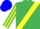 Silk - EMERALD GREEN, yellow sash, striped sleeves, blue cap