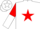 Silk - White, White 'C' on Red Star, Red and White Halved Sleeves