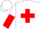 Silk - White, Red Cross, White and Red Halved Sleeves, White Cap