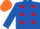 Silk - Royal Blue, Red spots, Orange cap