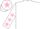Silk - White, Pink stars on sleeves and pink star on cap