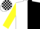Silk - White and Black halved horizontally, Yellow sleeves, White and Black check cap