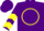 Silk - Purple, Yellow Circle and 'JA', Yellow Chevrons on Sleeves, Pur