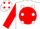 Silk - White, White 'E' on Red disc, White spots on Red Sleeves