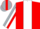 Silk - Red, Silver & White 'L', White Triangular V Panel,