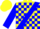 Silk - Yellow, Blue Sash, Blue Blocks on Sleeves, Yellow Cap