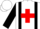 Silk - White, Red Cross, Black Braces on Sleeves