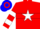 Silk - Red, Blue and White Star, White Hoop