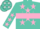 Silk - Turquoise, White 'ZWP' on Hot Pink Hoop, Pink Stars