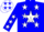 Silk - BLUE, blue 'H' in white star, white stars