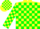 Silk - Yellow, Green Blocks, Green 'W' on Green Framed Yellow B