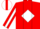 Silk - Red, Red 'NK' on White Diamond, White Diamond Stripe on Red