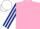 Silk - Pink, Dark Blue and White striped sleeves, White cap