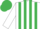 Silk - White and Emerald Green stripes, Emerald Green cap