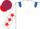 Silk - White, Royal Blue epaulets, White sleeves, Red stars, Red and Royal Blue check cap