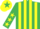 Silk - Emerald Green and Yellow stripes, Emerald Green sleeves, Yellow stars, Yellow cap, Emerald Green star