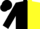 Silk - Black yellow halved yellow black armlets sleeves quarter cap