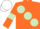 Silk - Orange, large light green spots and armlets, white cap