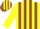 Silk - Yellow, Brown Circled 'JCS', Brown Stripes on Yellow Sleeves, Y