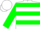Silk - White, Green Emblem, Green Hoops on Sleeves
