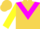 Silk - Straw Yellow, Magenta chevron, Yellow Sleeves