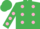 Silk - EMERALD GREEN, Pink spots
