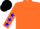 Silk - Orange and Royal Blue Halves, Orange Sleeves, Blue Stars, Orange Ca
