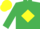 Silk - EMERALD GREEN, yellow diamond, yellow cap