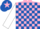 Silk - Pink and Royal Blue check, White sleeves, Royal Blue cap, Pink star