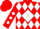 Silk - Red, Red 'C' on White Diamond, White Diamonds