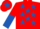 Silk - Red, royal blue stars, halved sleeves and star on cap