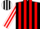 Silk - Black, White 'GCR', White Framed Red Stripes, White Fr