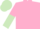 Silk - Pink, Pink and Light Green halved sleeves, Light Green cap