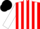 Silk - Red, Black and White stripes, White sleeves, Black cap