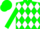 Silk - GREEN,White, Diamonds,Green Stripe On Slvs