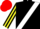 Silk - Black, White sash, Black and Yellow striped sleeves, Red cap