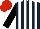 Silk - Dark Blue and White stripes, Black sleeves, Red cap