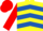 Silk - Yellow, Royal Blue chevrons, Red sleeves and cap