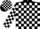 Silk - Black & white blocks, white 'RD' on black block on back, black & white checked