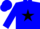 Silk - Blue, black 'POLLAS' in white horseshoe, black star