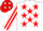 Silk - White, Red stars, striped sleeves