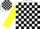 Silk - White,Black Blocks, Yellow Sleeves