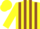 Silk - Yellow, Brown Circled 'JCS', Brown Stripes on Yellow Sleeves, Yellow Cap