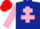 Silk - Dark Blue, Pink Cross of Lorraine, sleeves, Red cap