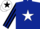 Silk - Dark Blue, White star, Black and Dark Blue striped sleeves, White cap, Black star