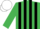 Silk - Emerald Green and Black stripes, White cap
